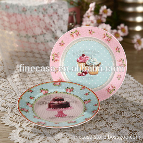 8 Inches Fine New Bone China Porcelain Pie Plate of Ice Cream